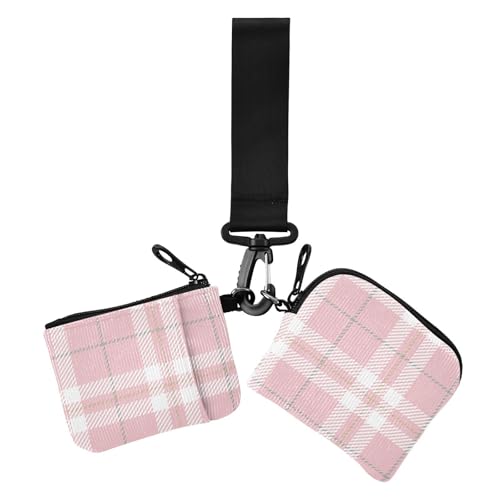 Buffalo Kariertes Schottenkaro Schottland Pfirsich Damen Dual Wallets Visitenkartenetui, niedlich, modisch, Visitenkartenetui, Geldorganizer mit Reißverschlussfach für Damen, 2 Packungen Buffalo Kariertes Schottenkaro Schottland Pfirsich Damen Dual Wallets Visitenkartenetui, niedlich, modisch, Visitenkartenetui, Geldorganizer mit Reißverschlussfach für Damen, 2 Packungen von sanluoli