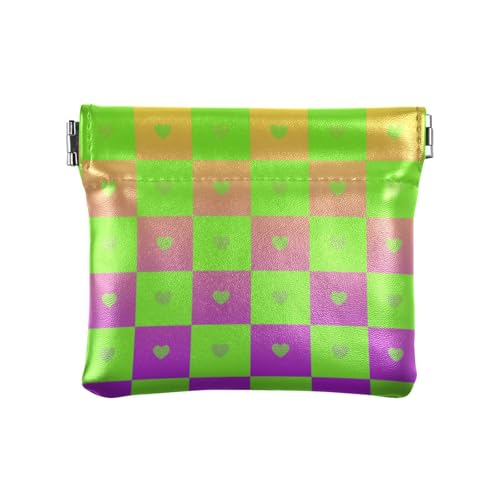 Buffalo Plaid Kariert Gelb Grün Violett Farbverlauf Damen Leder Münzbörse Wasserdicht Bargeld Geldbörse für Mädchen Frauen Damen Buffalo Plaid Kariert Gelb Grün Violett Farbverlauf Damen Leder Münzbörse Wasserdicht Bargeld Geldbörse für Mädchen Frauen Damen von sanluoli