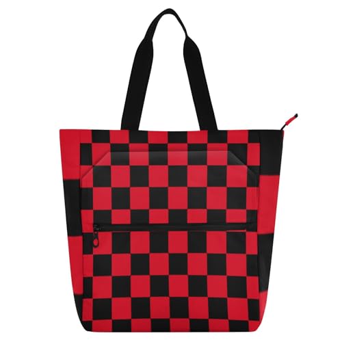 Buffalo Plaid Karo Schwarz Rot Kinderbuch Tragetasche für Jungen Mädchen Frauen Gothic Leichte Bibliothek Buch Tote Bag Schultertasche mit Taschen für Schule und Spielzeit Regenbogen Schule Buffalo Plaid Karo Schwarz Rot Kinderbuch Tragetasche für Jungen Mädchen Frauen Gothic Leichte Bibliothek Buch Tote Bag Schultertasche mit Taschen für Schule und Spielzeit Regenbogen Schule von sanluoli