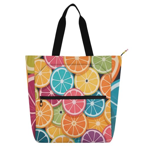Bunte Cartoon-orangefarbene Früchte-Kinder-Tragetasche, Klaviertasche, Büchertasche für Jungen, Mädchen, Frauen, Gothic, wasserabweisend, mit Reißverschluss, für Schule und Spielzeit Bunte Cartoon-orangefarbene Früchte-Kinder-Tragetasche, Klaviertasche, Büchertasche für Jungen, Mädchen, Frauen, Gothic, wasserabweisend, mit Reißverschluss, für Schule und Spielzeit von sanluoli