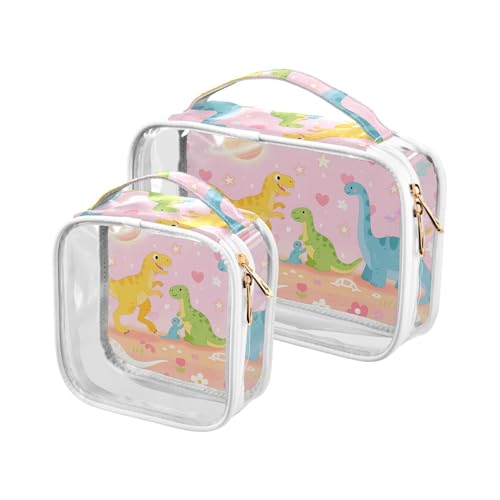 Bunte Dino Herren-Kulturbeutel, TSA-geprüft, multifunktional, transparent, Make-up-Tasche, Flughafen, Fluggesellschaftskonform von sanluoli