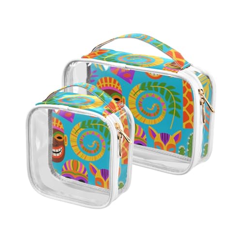 Bunte Masken, Kulturbeutel, für Sommer, Reisen, TSA-geprüft, wasserabweisend, transparent, Kosmetiktasche für Herren Bunte Masken, Kulturbeutel, für Sommer, Reisen, TSA-geprüft, wasserabweisend, transparent, Kosmetiktasche für Herren von sanluoli