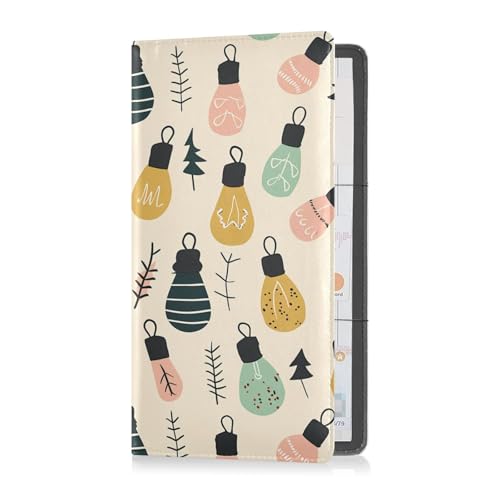 Buntes Weihnachts-Lederetui für Registrierungs- und Versicherungskartenhalter, unverzichtbare Brieftasche für Ausweis, Führerschein, Schlüsselkontaktinformationskarten von sanluoli