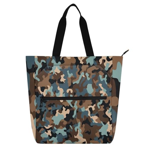 Camouflage-Büchertasche für Kinder, Jungen, Mädchen, Gothic, stabile Handtasche, Einkaufstasche mit Reißverschluss, für Schule, Arbeit, Reisen, Regenbogenfarben, Schulbedarf Camouflage-Büchertasche für Kinder, Jungen, Mädchen, Gothic, stabile Handtasche, Einkaufstasche mit Reißverschluss, für Schule, Arbeit, Reisen, Regenbogenfarben, Schulbedarf von sanluoli
