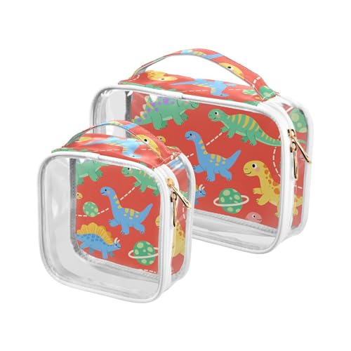 Cartoon Dino Kinder-Kulturbeutel für TSA-zugelassen, tragbare Kosmetiktasche, Reisetasche, Flughafen-konform Cartoon Dino Kinder-Kulturbeutel für TSA-zugelassen, tragbare Kosmetiktasche, Reisetasche, Flughafen-konform von sanluoli