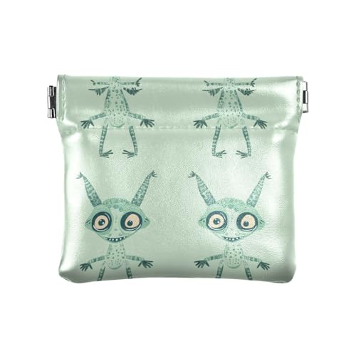 Cartoon Fuuny Aliens Damen Leder Münzgeldbörse Praktische Mini-Kartenhalter Geldbörse für Männer Frauen Reisen von sanluoli