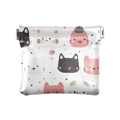 Cartoon-Geldbörse mit niedlichem Tiergesicht, weiß, Leder, praktische Make-up-Tasche für Frauen und Mädchen Cartoon-Geldbörse mit niedlichem Tiergesicht, weiß, Leder, praktische Make-up-Tasche für Frauen und Mädchen von sanluoli