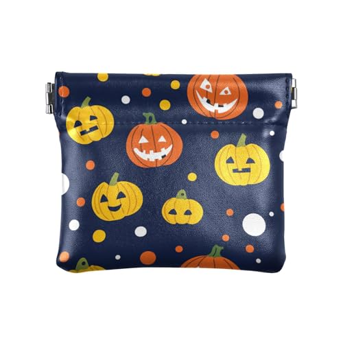 Cartoon-Geldbörse mit niedlichem gelbem Weihnachts-Kürbis-Frauen-PU-Leder-Münzgeldbörse für Frauen von sanluoli