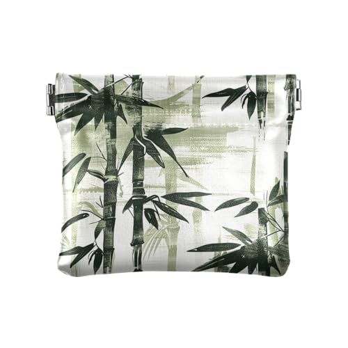 Chinesische Tuschemalerei aus PU-Leder Kleingeldbörse Tragbare Mini-Kosmetiktasche für Mädchen Damen Handtasche von sanluoli