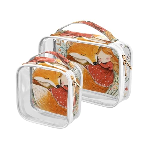 Chubby Fox Reise-Kulturbeutel, perfekt mit einem kleinen Mädchen, TSA-zugelassen, tragbare Make-up-Tasche, Reise-Rasierzubehör von sanluoli