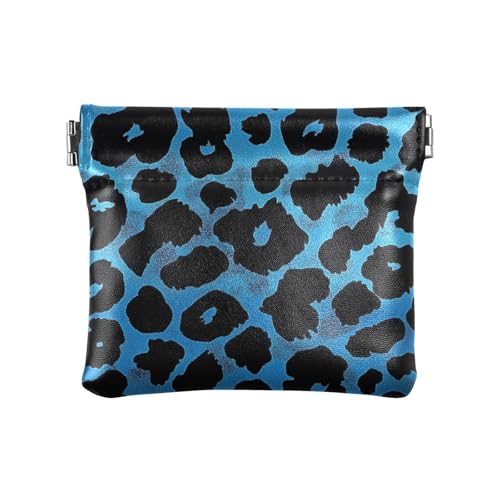 Damen Geldbörse aus PU-Leder, Leopardenmuster, schicker Verschluss, Kartenhalter für Frauen und Mädchen, Blau / Schwarz Damen Geldbörse aus PU-Leder, Leopardenmuster, schicker Verschluss, Kartenhalter für Frauen und Mädchen, Blau / Schwarz von sanluoli