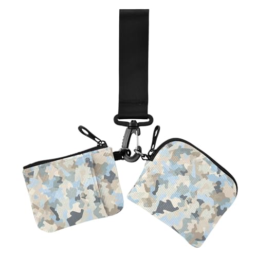 Damen-Münzbeutel, Kartenhalter, dünn, flach, Reißverschluss, Handgelenktasche mit Schlüsselanhänger, für Damen, 2 Packungen von sanluoli