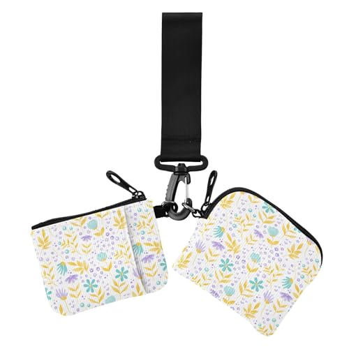 Damengeldbörsen mit frischem Druck, Blumenmotiv, Reispflanzen, Gelb, Kartenetui, minimalistisch, mit Handgelenkschlaufe für Damen, 2 Stück Damengeldbörsen mit frischem Druck, Blumenmotiv, Reispflanzen, Gelb, Kartenetui, minimalistisch, mit Handgelenkschlaufe für Damen, 2 Stück von sanluoli