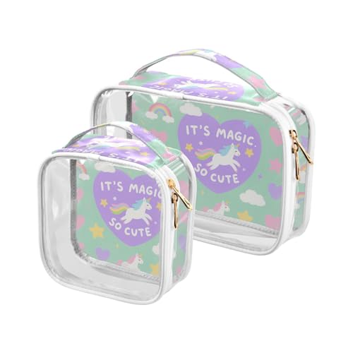 Dreamy Cute Unicorns Herren-Kulturbeutel, TSA-genehmigt, tragbar, groß, Kosmetiktasche, Flughafen, Fluggesellschaftskonform von sanluoli