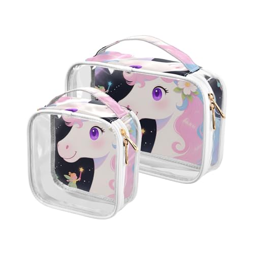 Dreamy Unicorns Kulturbeutel für Mädchen, bunt, TSA-genehmigt, wiederverwendbar, Make-up-Tasche, kleine Rasierutensilien Dreamy Unicorns Kulturbeutel für Mädchen, bunt, TSA-genehmigt, wiederverwendbar, Make-up-Tasche, kleine Rasierutensilien von sanluoli