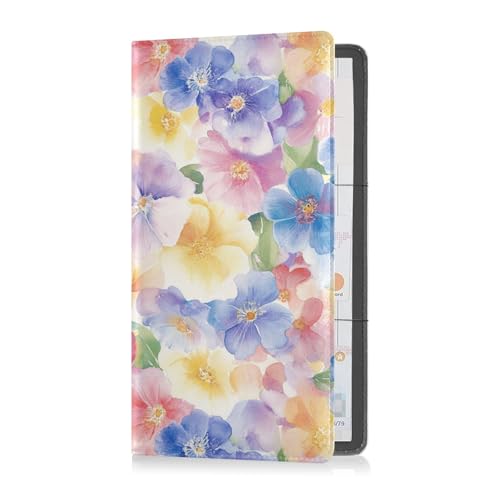 Dreamy Vivid Pastell Color Flowers Pu Leather Car Registration and Insurance Card Holder Glove Box Compartment Organizer for ID, Driver's License, Key Contact Information Cards von sanluoli
