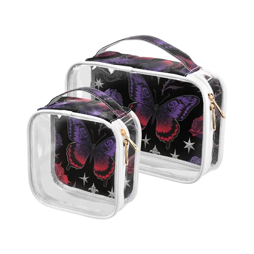 Dunkle Schmetterlinge, Rosoiletry Bag Travel TSA Approved Multifunktionale Make-up-Tasche Reise Herren Rasierset von sanluoli