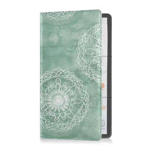 Ein weiches Salbeigrün Hintergrund Leder Auto Registrierung und Versicherungskartenhalter Perfekte Auto Essentials Brieftasche für Ausweis, Führerschein, Schlüsselkontaktinformationskarten von sanluoli