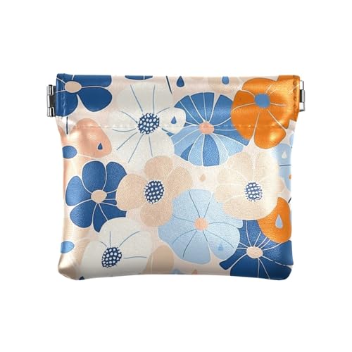 Elegante geometrische Blumen für Damen, PU-Leder, Münzgeldbörse, tragbarer Schmuck-Organizer für Damen von sanluoli