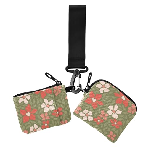 Ethnische Bohemia Grüne Blüten Rot Weiß Doppel-Münzgeldbörse Kreditkartenetui Geldbörse Kleine tragbare Ausweis-Schutz mit Reißverschluss Münzfach für Damen 2 Packungen Ethnische Bohemia Grüne Blüten Rot Weiß Doppel-Münzgeldbörse Kreditkartenetui Geldbörse Kleine tragbare Ausweis-Schutz mit Reißverschluss Münzfach für Damen 2 Packungen von sanluoli