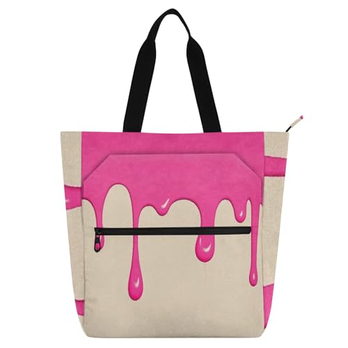 Fashion Street Graffiti-Malerei rosa beige Bücher Tragetasche für Jungen Mädchen Frauen Gothic große Kinder Aktivitätstasche Kunst Tote Bag mit Reißverschluss für Schule und Spielzeit Regenbogen Fashion Street Graffiti-Malerei rosa beige Bücher Tragetasche für Jungen Mädchen Frauen Gothic große Kinder Aktivitätstasche Kunst Tote Bag mit Reißverschluss für Schule und Spielzeit Regenbogen von sanluoli