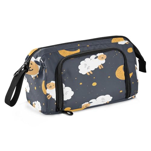 Federmäppchen, Organizer, großes Fassungsvermögen, Schulbedarf mit Schlitz, Federmäppchen, Kosmetik, für Damen, Ölgemälde, Feeling Cute Cat von sanluoli