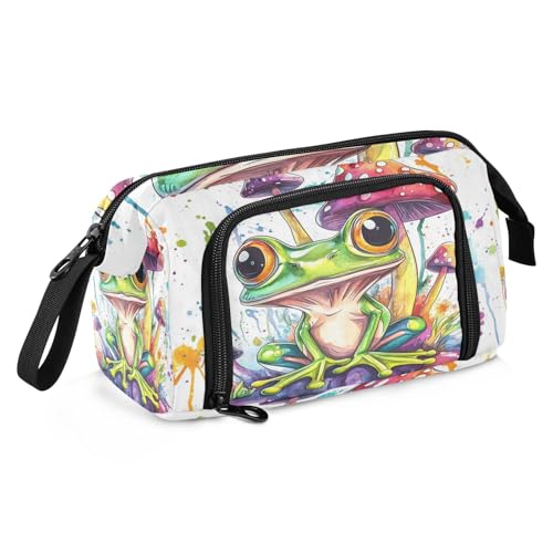 Federmäppchen, großes Fassungsvermögen, Kunst-Federmäppchen, tragbares Federmäppchen, Kosmetik, Make-up, für Studenten, Schule, Ölgemälde, Feeling Cute Cat von sanluoli