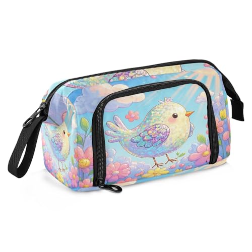 Federmäppchen mit großem Fassungsvermögen, Federmäppchen mit Reißverschluss, für Kinder, Schulbedarf, Ölgemälde, Feeling Cute Cat von sanluoli