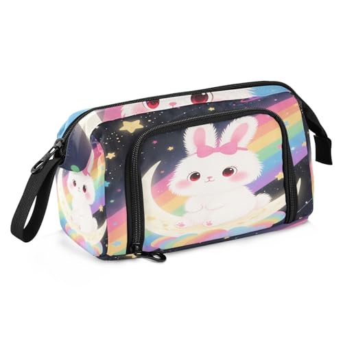 Federmäppchen mit großem Fassungsvermögen, schlankes Federmäppchen mit Reißverschluss, Pinsel und Federmäppchen für Kinder, adrette Schule, Ölgemälde, Feeling Cute Cat von sanluoli