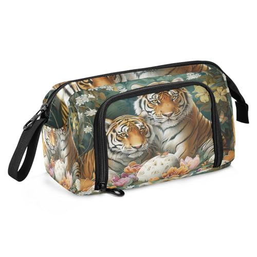 Federmäppchen mit großem Fassungsvermögen, tragbares Federmäppchen mit Reißverschluss, für Teenager, Jungen, adrette Schule, Ölgemälde, Feeling Cute Cat von sanluoli