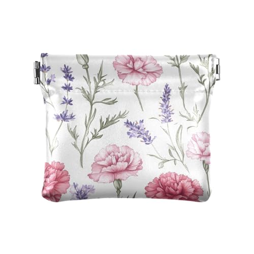 Flower and Whites Blooms Damen-Geldbörse aus Leder, praktische Make-up-Tasche für Damen und Mädchen, Rot / Violett Flower and Whites Blooms Damen-Geldbörse aus Leder, praktische Make-up-Tasche für Damen und Mädchen, Rot / Violett von sanluoli