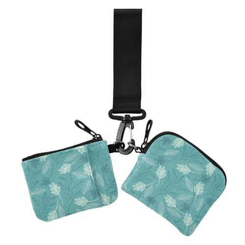 Fresh Artistic Personalisierte grüne Blätter, Damen-Kartenetui, Kleingeldhalter, minimalistisches Kleingeld, Geldbörse, Schlüsselhalter mit Handgelenkschlaufe für Damen, 2 Stück Fresh Artistic Personalisierte grüne Blätter, Damen-Kartenetui, Kleingeldhalter, minimalistisches Kleingeld, Geldbörse, Schlüsselhalter mit Handgelenkschlaufe für Damen, 2 Stück von sanluoli