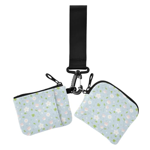 Frühlingsblumen, frische Litlle Blaulicht, Damen-Kartenetui, Kleingeldhalter, dünn, flach, Reißverschluss, Handgelenktasche mit Reißverschluss, Münzfach für den täglichen Gebrauch, 2 Stück Frühlingsblumen, frische Litlle Blaulicht, Damen-Kartenetui, Kleingeldhalter, dünn, flach, Reißverschluss, Handgelenktasche mit Reißverschluss, Münzfach für den täglichen Gebrauch, 2 Stück von sanluoli