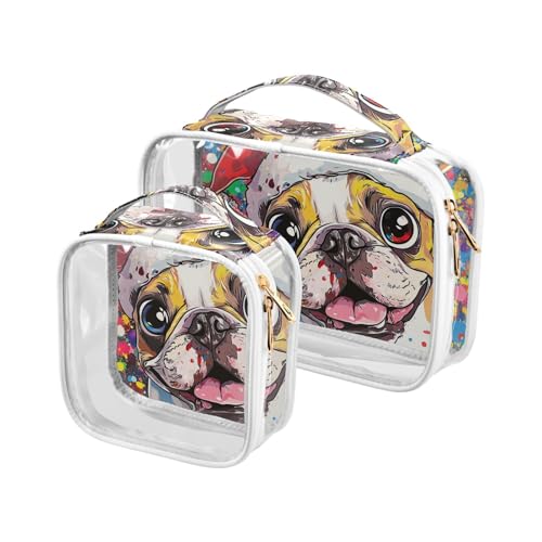 Funny Bulldog Kulturbeutel zum Aufhängen, TSA-geprüft, multifunktional, Make-up-Tasche, Organizer, Rasierset für Herren von sanluoli