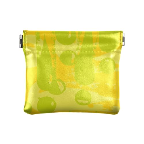 Gelbe Punkte Kunst Doodle Fresh Damen Kleine Leder Münzbörse Geldbörse Geldbörse Wasserdicht Make-up Tasche Wechselgeldbörse für Mädchen Damen Handtasche, Gelbe Punkte Kunst Doodle Fresh, 1 size, von sanluoli