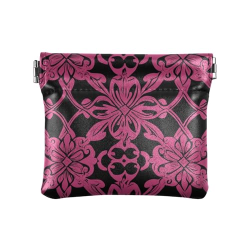Geldbörse aus PU-Leder mit Vintage-Blumen, Schwarz und Pfirsich, ausgefallener Schmuck-Organizer für Mädchen, Frauen, Damen Geldbörse aus PU-Leder mit Vintage-Blumen, Schwarz und Pfirsich, ausgefallener Schmuck-Organizer für Mädchen, Frauen, Damen von sanluoli
