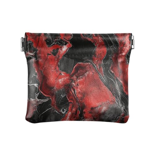 Geldbörse für Damen, Leder, unregelmäßige Kunst, Marmor, für Damen, Schwarz / Rot Geldbörse für Damen, Leder, unregelmäßige Kunst, Marmor, für Damen, Schwarz / Rot von sanluoli