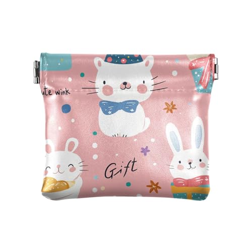 Geldbörse mit niedlichem Cartoon-Motiv, für Damen, Herren, Leder, Münzgeldbörse, praktische Geldbörse mit Verschluss, für Damen, Jungen, Mädchen von sanluoli