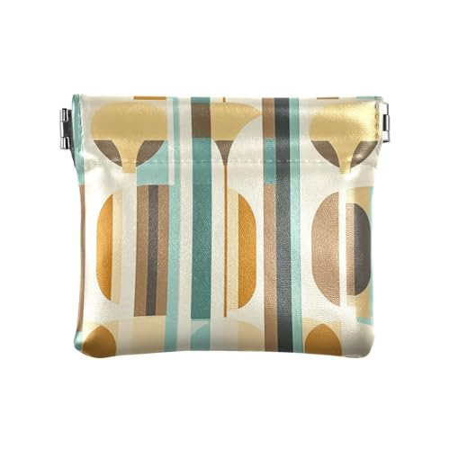 Geometrische grüne Abstraktion Damen-Geldbörse aus Leder, tragbar, Schmuck-Organizer für Männer und Frauen auf Reisen von sanluoli