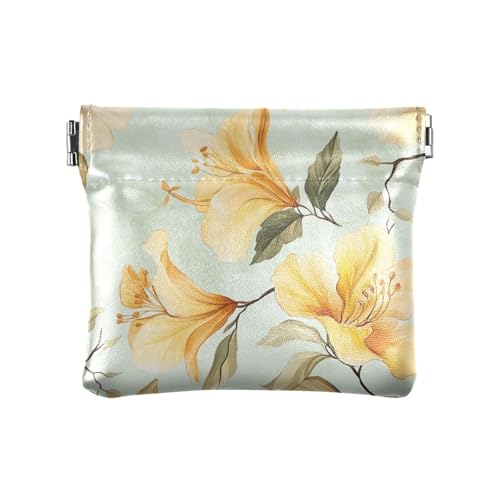 Goldene Blumen Retro Damen Leder Münzbörse Geldbörse Fancy Mini Kartenhalter Geldbörse für Frauen Mädchen von sanluoli