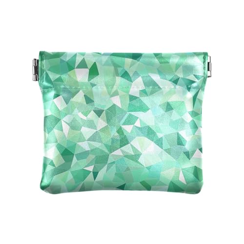 Grüne unregelmäßige Dreiecks-Damen-Geldbörse aus Leder, praktische Geldbörse mit Verschluss für Damen, Jungen, Mädchen von sanluoli