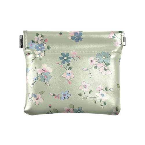 Grüne zerkleinerte Blume Frauen kleine Leder Geldbörse niedliche Karte Schlüssel Veranstalter für Mädchen Frauen Frauen Frauen von sanluoli