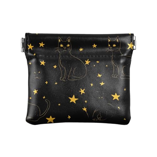 Halloween Katze Böse Katze Schwarz Gold Stern PU Leder Kleine Münzbörse Tragbare Kartenetuis Geld Organizer für Männer Frauen Reisen Halloween Katze Böse Katze Schwarz Gold Stern PU Leder Kleine Münzbörse Tragbare Kartenetuis Geld Organizer für Männer Frauen Reisen von sanluoli