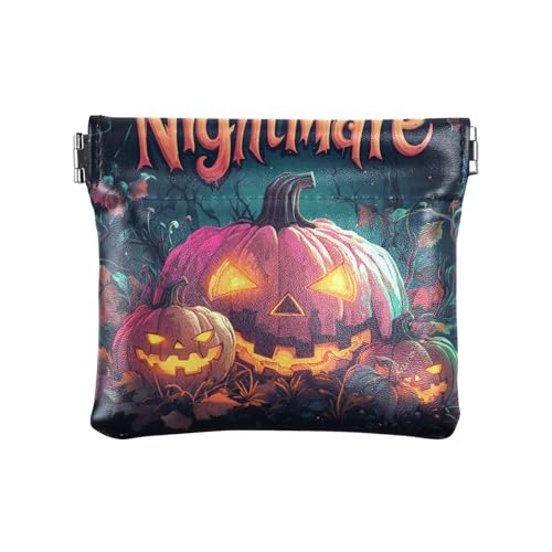 Happy Halloween Pumpkins Damen Leder Münzgeldbörse Fancy Card Schlüssel Organizer für Frauen Mädchen von sanluoli