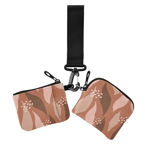 Happy Thanksgiving Herbst Rot Damen Kartenetuis Kleingeldhalter Kleine tragbare Kreditkartenetui mit Handgelenkschlaufe für Damen 2 Packungen von sanluoli