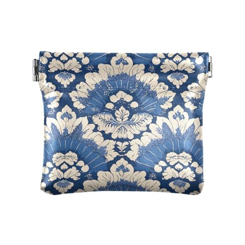 Jakobsmuschel Blau PU Leder Kleingeldbörse Einzigartige Kartenetuis Geld Organizer für Mädchen Damen Handtasche von sanluoli