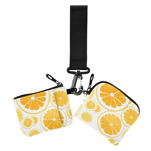 Kartenetuis für Damen, mit Reißverschluss, Münzfach mit Reißverschluss, Münzfach, Orange / Gelb, 2 Stück Kartenetuis für Damen, mit Reißverschluss, Münzfach mit Reißverschluss, Münzfach, Orange / Gelb, 2 Stück von sanluoli