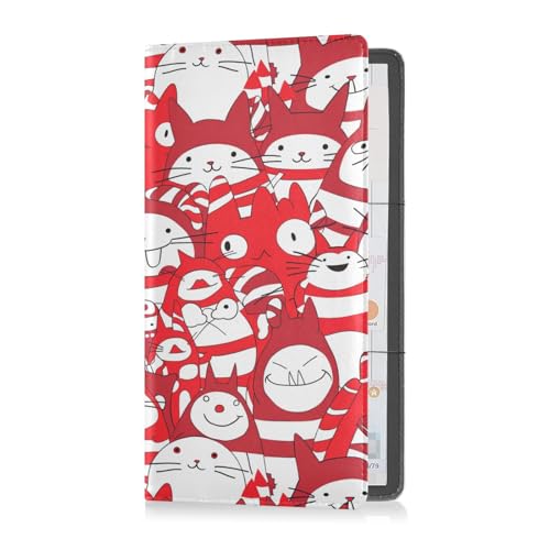 Kartenhalter für Kfz-Zulassung und Versicherungskarte, Handschuhfach, Organizer für Führerschein, Karten und wichtige Dokumente, Rot und Weiß von sanluoli