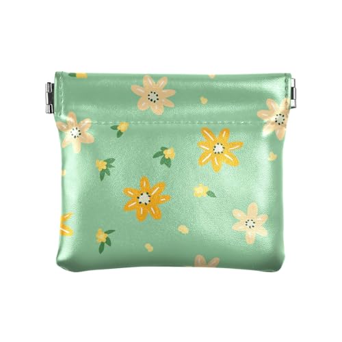 Kleine Blumen Frauen Leder Münzbörse Wasserdicht Mini Kartenhalter Geldbörse für Mädchen Damen Handtasche von sanluoli