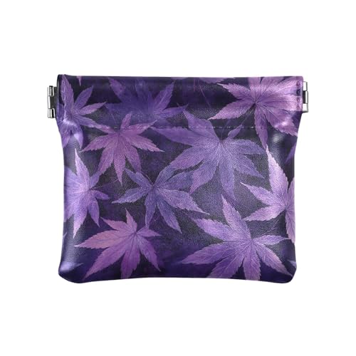 Kleine Geldbörse aus Leder mit Ahornblättern, Dunkelviolett, ausgefallene Karte, Schlüssel-Organizer für Mädchen, Damen, Handtasche Kleine Geldbörse aus Leder mit Ahornblättern, Dunkelviolett, ausgefallene Karte, Schlüssel-Organizer für Mädchen, Damen, Handtasche von sanluoli